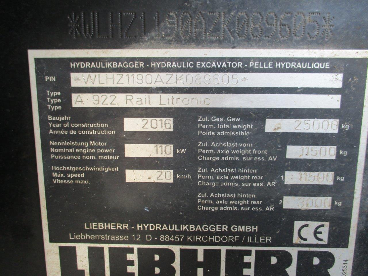 колесный экскаватор LIEBHERR A 922 Litr. PL