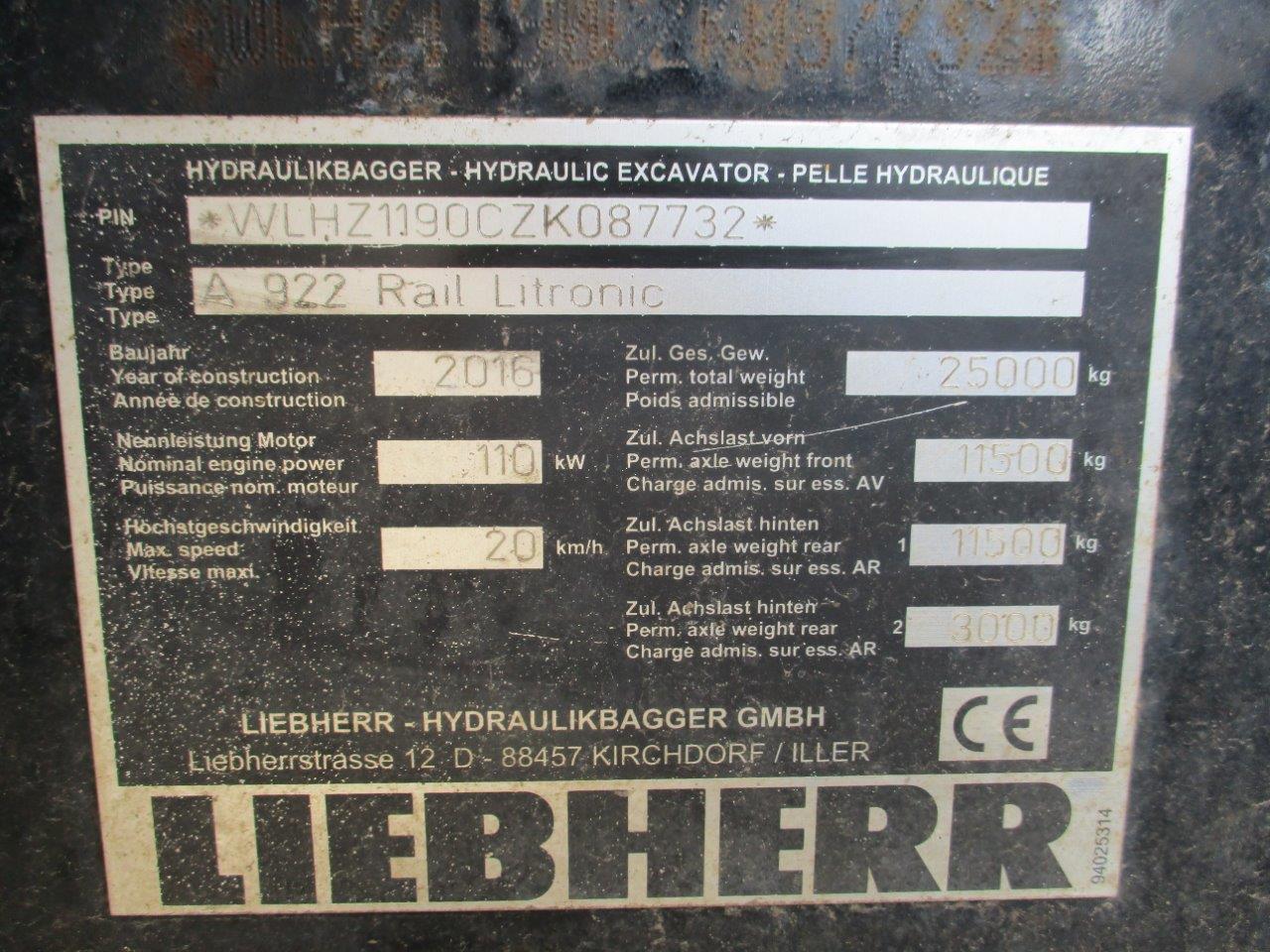 колесный экскаватор LIEBHERR A 922 Litr. PL